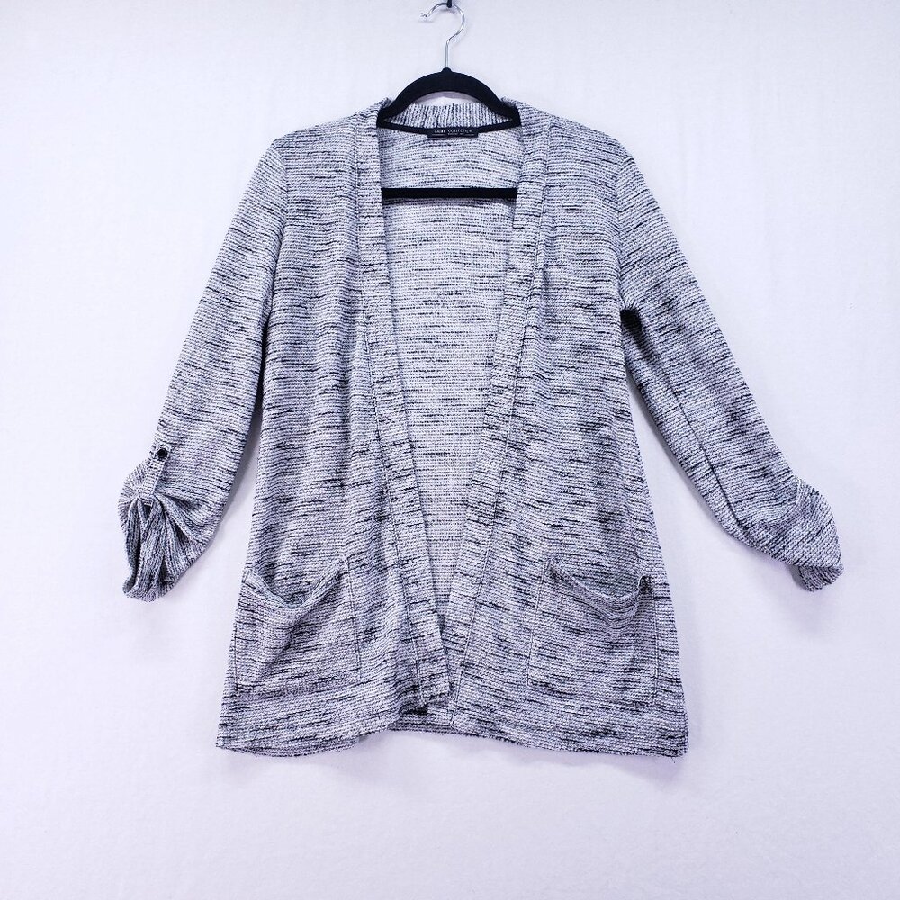 Bajee Collection Becool Women Open Front Sweater Cardigan Size Medium Gray Knit